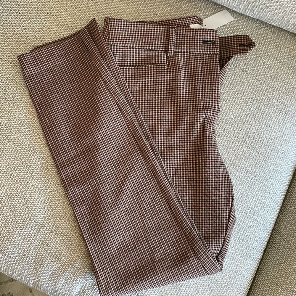 LOFT Pink/tan/brown harringbone pattern. NWT.